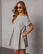 Clean Grace Pinstripe Mini Dress