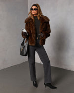 Franz Leopard Print Faux Fur Coat