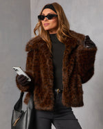 Franz Leopard Print Faux Fur Coat
