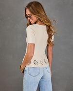 Easy Afternoon Floral Cut Out Peplum Top