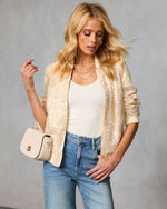 Festive Mode Sequin Bomber Jacket