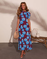 Petal Poetry Floral Mesh Midi Dress