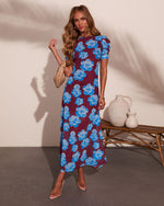 Petal Poetry Floral Mesh Midi Dress