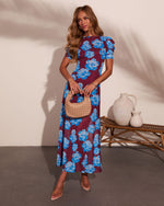 Petal Poetry Floral Mesh Midi Dress