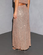 Illusion Glow Sequin Maxi Skirt
