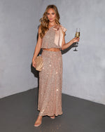 Illusion Glow Sequin Maxi Skirt