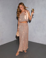 Illusion Glow Sequin Maxi Skirt