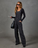 Cloudette Wide Leg Denim Overalls