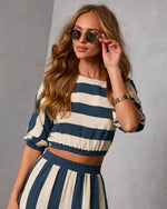 Sorina Striped Short Sleeve Top