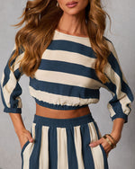 Sorina Striped Short Sleeve Top