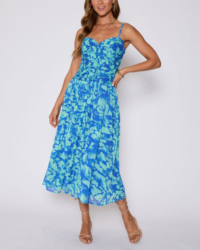 esperanza satin midi dress Esperanza Ruched Floral Maxi Dress in Orange/Blush