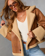 Autumn Air Suede Sherpa Trim Jacket