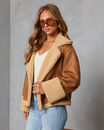 Autumn Air Suede Sherpa Trim Jacket