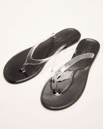 Clear/Black % Bare Babe Jelly Flip Flops-2