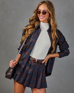 Crisp Charm Pleated Plaid Mini Skort