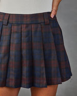 Crisp Charm Pleated Plaid Mini Skort
