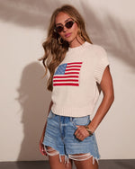Freedom Flag Graphic American Flag Sleeveless Sweater