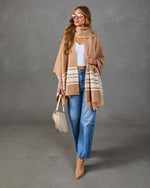 Morning Chills Color Block Scarf Cardigan