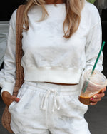 Relaxed Elegance Floral Off Shoulder Sweatshirt