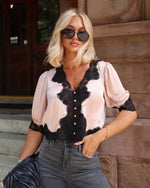 Harlowe Satin Lace Trim Top