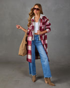 Off Campus Twofer Hooded Plaid Coat