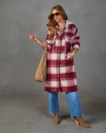 Off Campus Twofer Hooded Plaid Coat