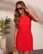 Vacation Mood Crochet Cover Up Mini Dress