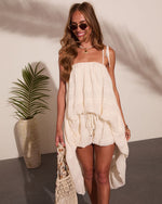 Golden Tropics High Low Bubble Hem Top