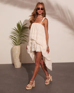 Golden Tropics High Low Bubble Hem Top