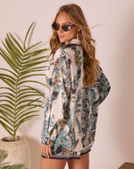 Island Current Abstract Printed Button Up Top