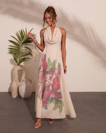 Raynah Floral Print Cowl Neck Maxi Dress