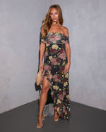 Softest Yes Printed Off The Shoulder Maxi Dress