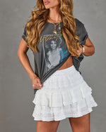 Kissed Honey Tiered Ruffle Lace Mini Skirt