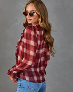 Sienna Muse Plaid Ruffle Blouse