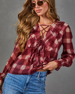 Sienna Muse Plaid Ruffle Blouse
