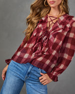 Sienna Muse Plaid Ruffle Blouse