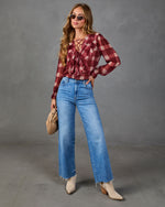 Sienna Muse Plaid Ruffle Blouse
