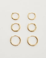 Golden Palm Hoop Earring Set