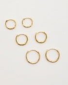 Golden Palm Hoop Earring Set