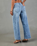 Mykel Super Stretch Mid Rise Wide Leg Jeans