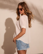 Marina Romance Cotton Neck Tie Top