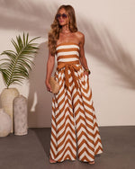 Bonfire Baby Chevron Waist Tie Jumpsuit