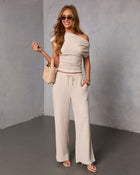 Home Base Wide Leg Knit Drawstring Pants