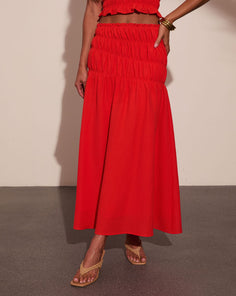 Joyful Moments Smocked Waist Midi Skirt
