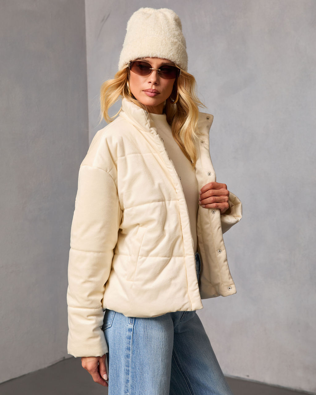 Frosted Avenue Faux Suede Puffer Jacket – VICI