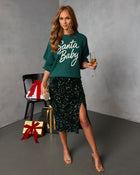 Santa Baby Script Graphic Sweater