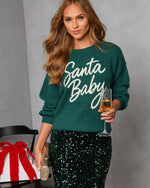 Santa Baby Script Graphic Sweater