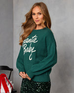 Santa Baby Script Graphic Sweater