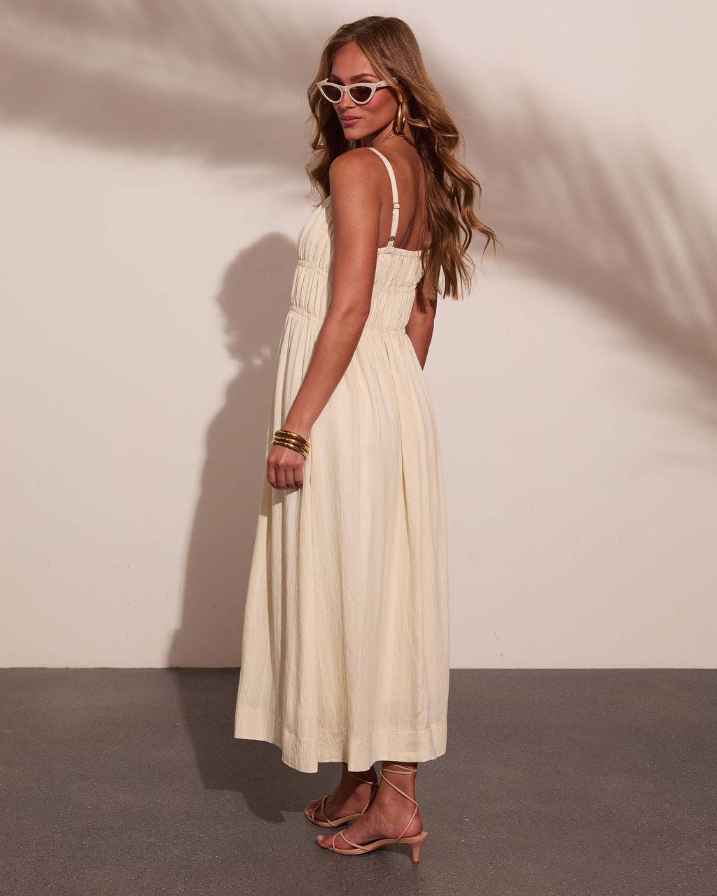 vici linen dress Lelanie Linen Blend Maxi Dress in Cream