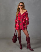 Twilight Garden Print Cardigan Mini Dress